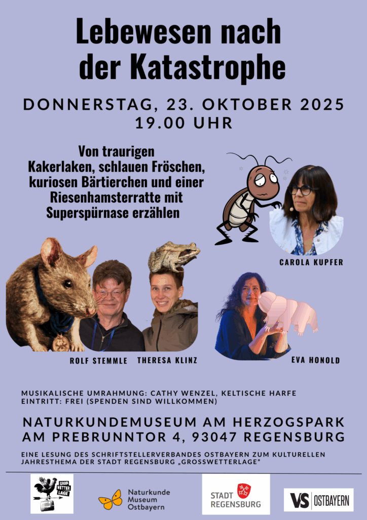 Plakat grau_ Lebewesen nach der Katastrophe Bärtierchen