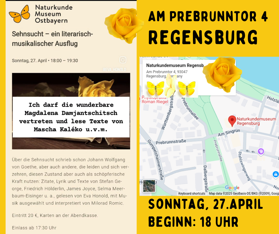 Sehnsucht - Lesung mit Musik im Naturkundemuseum Ostbayern